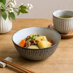 小石原焼 森山實山窯 飛鉋 深鉢 (14cm) 白マット (内ホワイト) 副菜鉢 小鉢 中鉢 和食器 陶器のサムネイル
