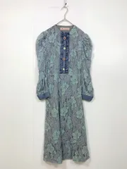 SwanKiss スワンキス レース ビジュー パフスリーブ ワンピース sizeF/ブルー ■■レディースのサムネイル
