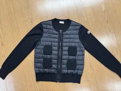 モンクレール レディース ブラック ダウン ニット カーディガン (L)のサムネイル