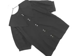 Ray BEAMS レイビームス ビッグカラー 半袖 ブラウス シャツ 黒 ■◆ レディースのサムネイル