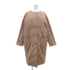 ユナイテッドアローズ UNITED ARROWS ノーカラー ロングダウンコート 38 ベージュ /SX ■GY20のサムネイル
