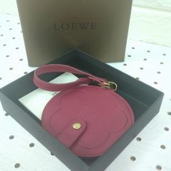 LOEWE ロエベ アナグラム レザー ミラー 鏡 ピンク スペイン製 ☆レア 