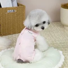 JYIXTN 犬 術後服 犬服 術後カバー服 犬 服 背中開き 夏用 犬の服 可愛 柔らかく通気性に優れ 中小型犬 猫 ペット服 春夏秋 お出かけ 散歩 ダックス エリザベスカラーの代わる 保護服 雄 雌兼用 避妊 離乳 傷口保護 皮膚病 (ピンク, M)のサムネイル