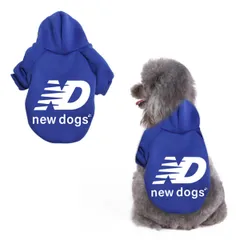 犬の冬服 犬洋服 犬服 ドッグウェア パーカー 犬用コスチューム 可愛い ペットウェア 小中大型犬服 わんちゃんのお洋服 秋冬用 人気 ハロウィン クリスマス お散歩 格好いい お出かけ(ブルー XXL)のサムネイル