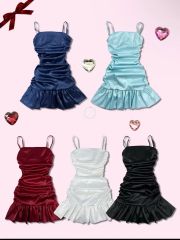 Grenda pleats set mini dress gray - メルカリ