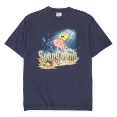 スポンジボブ Sponge Bob 00s 2000年代 キャラクタープリントTシャツ アニメ All Sport フェード USA ヴィンテージ アメリカ 古着 メンズ Tシャツ カットソー ネイビー / 紺 L【中古】のサムネイル