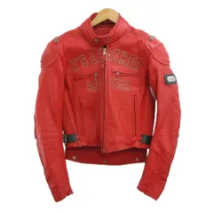 カドヤ KADOYA K's Leather 別注カラー レッドスター ライダース レザー ジャケット L 赤 レッド バイカー プロテクター レーシング スター /PP ■GY18のサムネイル