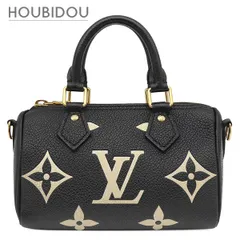 ルイヴィトン LOUIS VUITTON 2WAYバッグ ナノ スピーディ モノグラムアンプラント バイカラーモノグラムアンプラントレザー ブラック×ベージュ ゴールド金具 バイカラー M81456 RFID【中古】のサムネイル