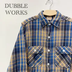 DUBBLE WORKS ダブルワークス ネルシャツ フランネルシャツ 長袖 コットン チェック柄 ブルー サイズ40 メンズ _208のサムネイル