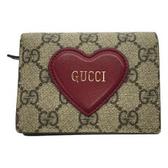 ♡美品♡グッチ 二つ折り財布 ハート モチーフ GG柄 スプリーム PVC
