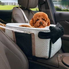 犬用 車載シート 小型犬や猫対応 ペット用ドライブシート耐荷重5kg 防滑 洗濯機対応 用途が広い 犬 車載シート屋外、公園、旅行に適しており(ホワイト, 小型)のサムネイル