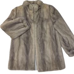 デミバフミンク なめし柔らか リアルファー 毛皮 コート ブラウン