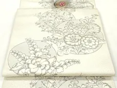 平和屋着物▼本場筑前博多織　名古屋帯　帯反物　辻が花　証紙付き　逸品　未使用　DABG7364zyのサムネイル