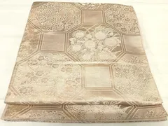 平和屋着物◎六通柄袋帯　蜀江花文　金糸　正絹　逸品　AABJ0687yxのサムネイル