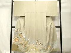 平和屋着物■豪華色留袖　駒刺繍　雪輪飛鶴宝尽し文　暈し染め　金彩　正絹　逸品　CABI7646evのサムネイル