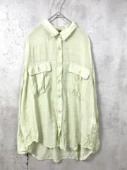 B.C STOCK ベーセーストック SIMPLICITE シンプリシテェ 24-050-700-1201-1-0 シアー ミリタリー パチポケ シャツ 黄緑 ■■レディースのサムネイル
