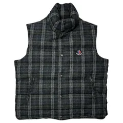 MONCLER(モンクレール) Wool-Bodied Checkered Down Vest ウールボディ チェック ダウンベスト 5 グレー×グリーン×ネイビーのサムネイル