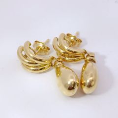 K18 YG ピアス 18金 中空 しずく かわいいピアス 刻印あり - メルカリ