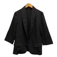 アバハウス ABAHOUSE ジャケット 7129980003 ブレザー Vネック 無地 七分袖 黒 ブラック レディースのサムネイル