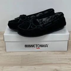 美品 MINNETONKA ミネトンカ Kimmy Slipper 23cm ブラック/黒 402320 モカシン/スリッポン 箱付[ON00113]のサムネイル