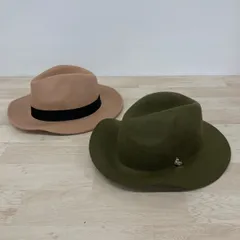 極美品 まとめて2点セット 31 Sons de mode ウールハット/中折れ帽 カーキ/キャメル 毛100% 101318 レディース[OQ03431]のサムネイル