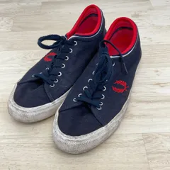 FRED PERRY/フレッドペリー スニーカー B5210U/608 UK8/US9/EU42(27cm相当) ネイビー/レッド キャンバス 紐靴[ON00236]のサムネイル