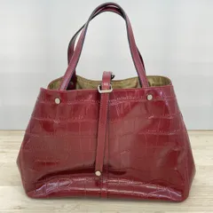 美品 BARCOS バルコス トートバッグ ハンドバッグ クロコ型押し ワインレッド/ボルドー系 レディース[ON00293]のサムネイル