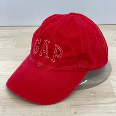 美品 GAP/ギャップ ロゴ刺繍 ベースボールキャップ/帽子 レッド 赤 M/L 綿100% RN54023[ON00350]のサムネイル