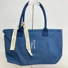 未使用 CUISINE HABITS/クイジーヌ・ハビッツ トートバッグ デニム調 ブルー スプーン フォーク 刺繍 リボン付き ハンドバッグ[OL00135]のサムネイル