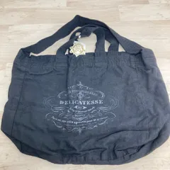 美品 Orne/オルネ HEMING'S 2way トートバッグ/ショルダーバッグ ブラック DELICATESSE 英字プリント ヘミングス[OL00138]のサムネイル