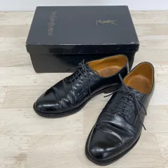 イヴサンローラン/YSL 25 1/2(25.5cm) 1327 プレーントゥ 外羽根 ドレスシューズ/革靴 ブラック 箱付[OQ03529]のサムネイル