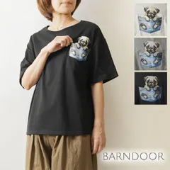 【新品】【BARNDOOR バーンドア】コットン いぬポケ プリント Tシャツ (1203056)<br><br>レディース 春 夏 カジュアル 夏用 おしゃれ ゆったり 大きめ トレンド ナチュラル ファッション シンプルのサムネイル