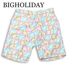 TMT ティーエムティー ビッグホリデー 春夏 ハイビスカス★ 花柄 総柄 ショート パンツ 日本製 Sz.XL メンズのサムネイル
