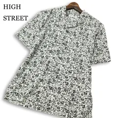 HIGH STREET ハイストリート 春夏★ 半袖 総柄 ボタニカル柄 オープンカラー シャツ 日本製 Sz.L メンズのサムネイル