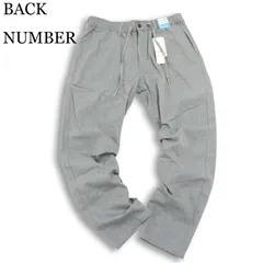 新品 未使用★ BACK NUMBER バックナンバー 春夏 リネン混 サラサラ ストレッチ イージー トラウザー パンツ Sz.L メンズ 灰のサムネイル