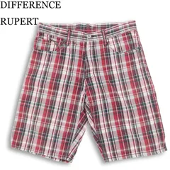 DIFFERENCE RUPERT ルパート 春夏★ チェック柄 ハーフ ショート パンツ 日本製 Sz.2 メンズのサムネイル