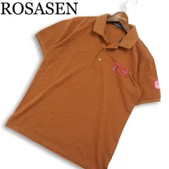 ROSASEN ロサーセン ゴルフ 春夏★ 半袖 鹿の子 ロゴ刺繍 ワッペン ポロシャツ Sz.M メンズのサムネイル
