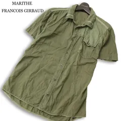 MARITHE FRANCOIS GIRBAUD マリテフランソワ ジルボー 春夏★ 半袖 切替 ワーク シャツ Sz.L メンズのサムネイル