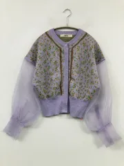 FURFUR ファーファー カーディガン/ボレロ ONE SIZE パープル その他総柄 ショート丈 長袖 レディースのサムネイル