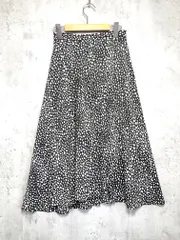 BEAUTY & YOUTH ビューティ&ユース ユナイテッドアローズ 1624-207-3354 定価14300円 レオパードプリントフレア スカート sizeS/白ｘ黒 ■◆レディース