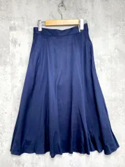 green label relaxing グリーンレーベルリラクシング ユナイテッドアローズ 3524-199-2125 定価9900円 パーツ 付き フレア スカート size38/紺 ■■レディース
