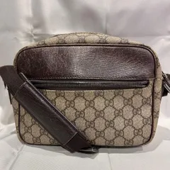 GUCCI グッチ GGスプリーム ショルダーバッグ レザー 斜めがけ ブラウン メンズ レディース
