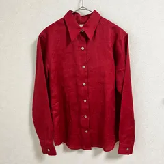 Brooks Ｂrothers ブルックスブラザーズ 長袖シャツ リネン100% ワインレッド バーガンディ Mのサムネイル