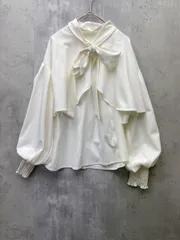 訳あり新品 dazzlin ダズリン ケープドッキングリボン ブラウス 上品 きれいめ sizeF/オフホワイト ■◇◎レディースのサムネイル
