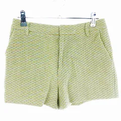 クローラ crolla パンツ ショート ショーパン フロントジップ コットン 総柄 36 緑 黄 グリーン イエロー ボトムス /T2のサムネイル