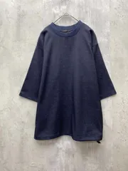 COMME CA ISM コムサイズム デニムライクストレッチ ５分袖プルオーバー ドロストコード ゆったり sizeM/ネイビー ■◆ メンズのサムネイル