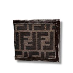 極美品】FENDI フェンディ ズッカ柄 キャンバス ロゴ 2つ折り財布 FF