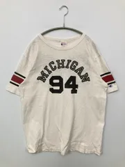Champion チャンピオン Tシャツ/カットソー LARGE ホワイト 前面プリント バックプリント ミドル丈 半袖 クルーネック(丸首) メンズ