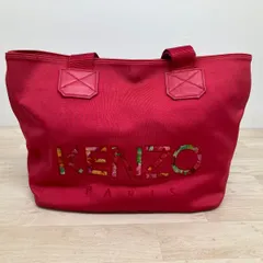 KENZO PARIS ケンゾー トートバッグ/ハンドバッグ レッド×マルチカラー ロゴ刺繍 キャンバス調 裏地イエロー レディース[OA04445]のサムネイル