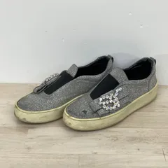 セルジオロッシ 37(24cm相当) スリッポン/スニーカー シルバー グリッター ビジュー A83210 SERGIO ROSSI[OI03335]のサムネイル